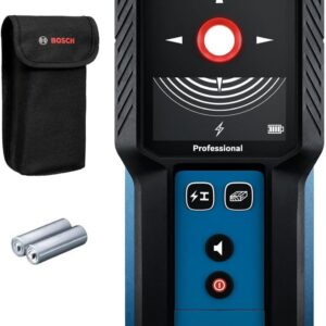 BOSCH GMS120-27 Wall Scanner and Stud Finder, Detects Wood, Metal, and Live Wires Behind Your Wall – Includes 2 AA Batteries and Pouch