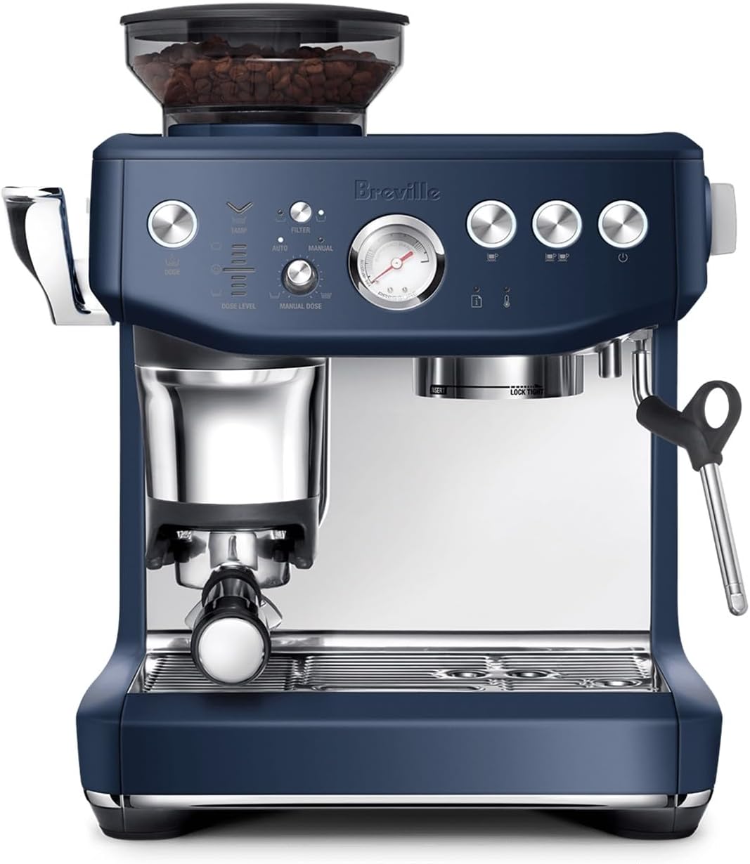 Breville BES876DBL1BNA1 Barista Express Impress Espresso Machine, Damson Blue