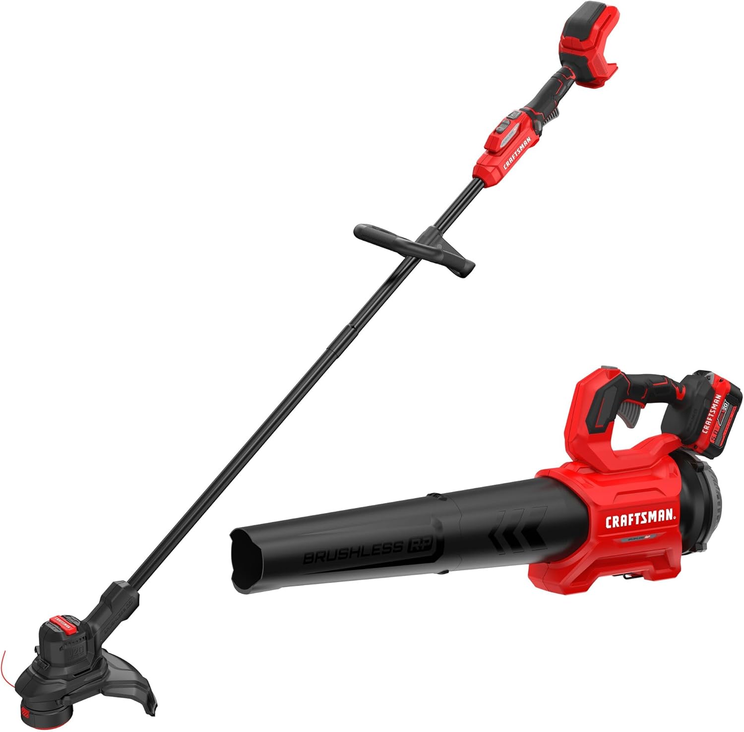 CRAFTSMAN CMCK497P1 V20* BRUSHLESS RP WEEDWACKER String Trimmer & Blower Combo Kit (5.0Ah)(5.0Ah)