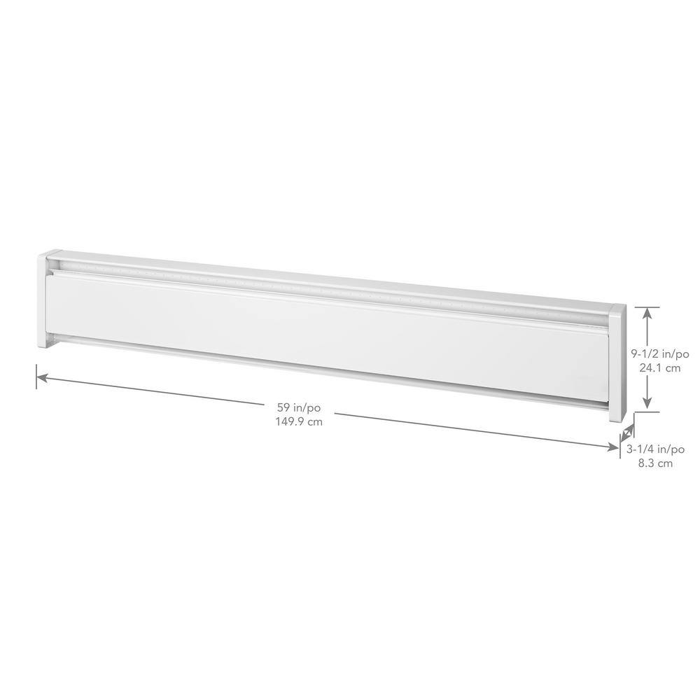 Cadet EBHN1000W 59 in. 240/208-volt 1,000/750-watt SoftHeat Hydronic Electric Baseboard Heater in White - Image 8