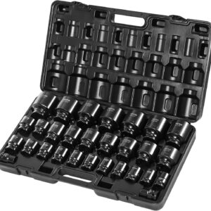 VEVOR Impact Socket Set 3/4 Inches 29 Piece Impact Sockets, 6-Point Sockets, Rugged Construction