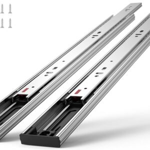 VEVOR 6 Pairs Soft Close Drawer Slides 14 16 18 20 22 24 Inch Heavy Duty Side Mount Rails,Ball Bearing Full Extension Noiseless Dresser Drawer Slides, 100 Lbs Load Capacity(6 Pairs, 22 Inch)