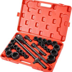 VEVOR Impact Socket Set, 3/4 Inches Socket Assortment, Drive Socket Set Impact Standard SAE (7/8 Inches to 2 Inches)