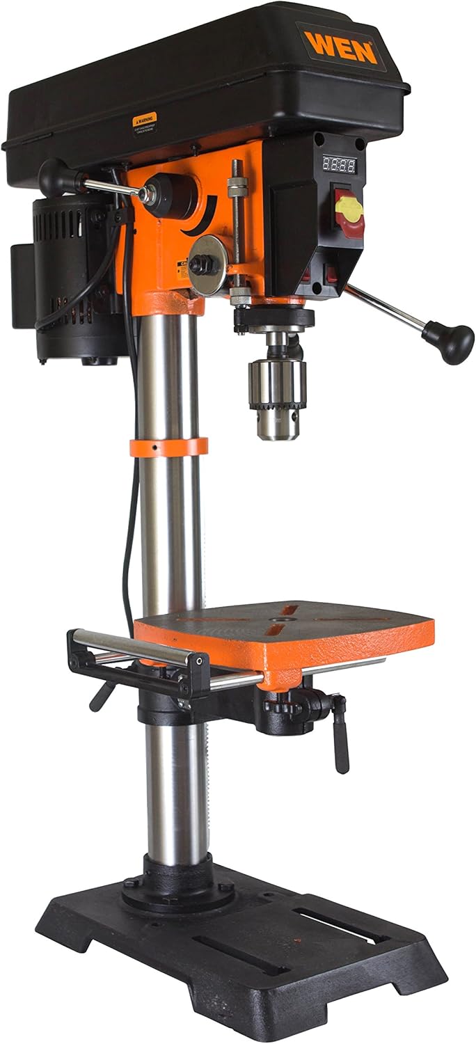 WEN DP1263V 12-Inch Benchtop Drill Press, 6.2-Amp Variable Speed Motor with Cast Iron Construction, Laser and LED Work Light