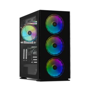 YEYIAN - Gaming PC. Core i5 14600KF, NVIDIA RTX 4060 Ti, AIO 240mm, 1 TB NVMe, 16GB DDR5, 650W Gold. YPI-YA46KFB-46T1N - Black
