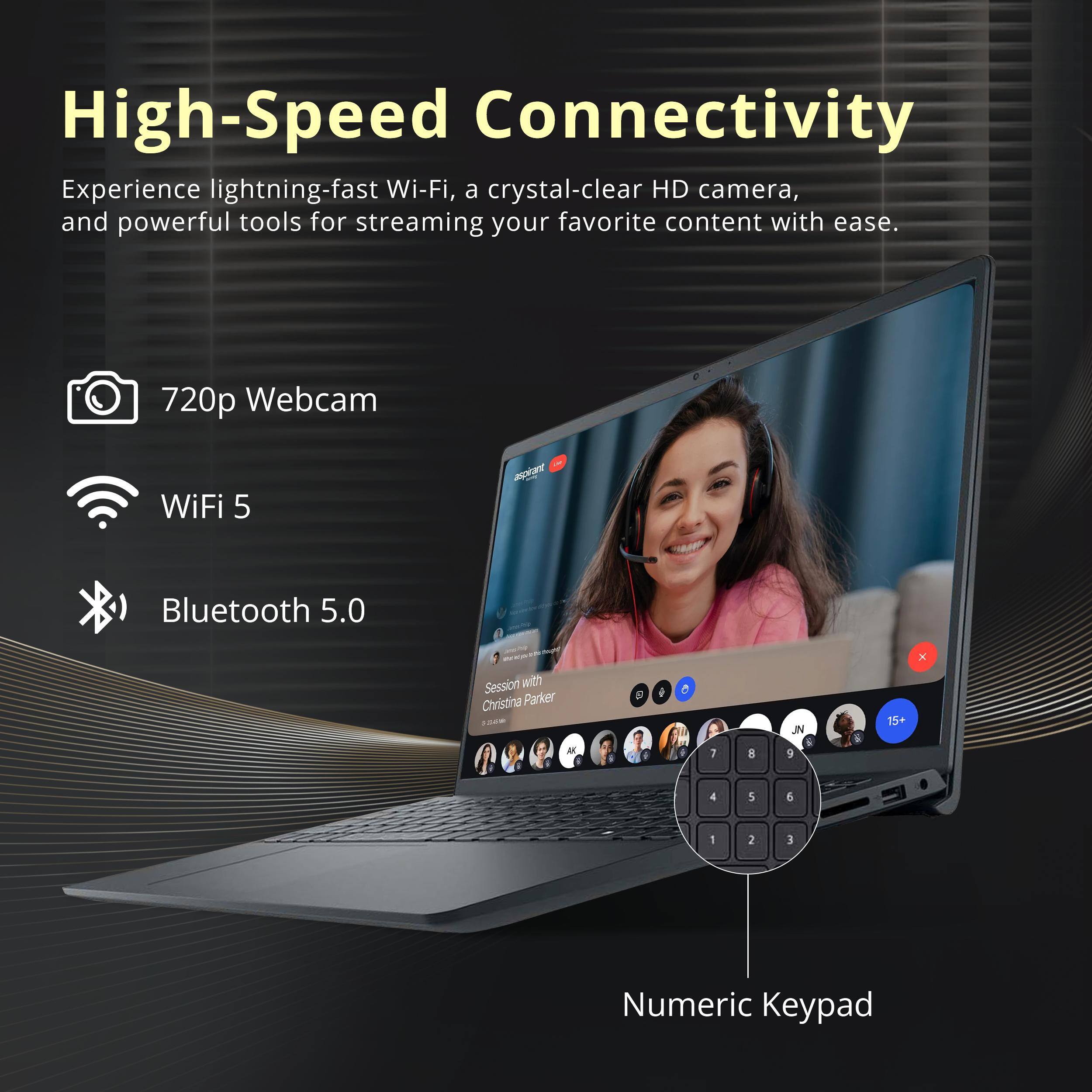 Dell - Inspiron 15.6" Anti-Glare Touchscreen Laptop,AMD Ryzen 7 7730U,16GB DDR4,1TB SSD,Win 11 Pro,1TB Dock Set - Black - Image 4
