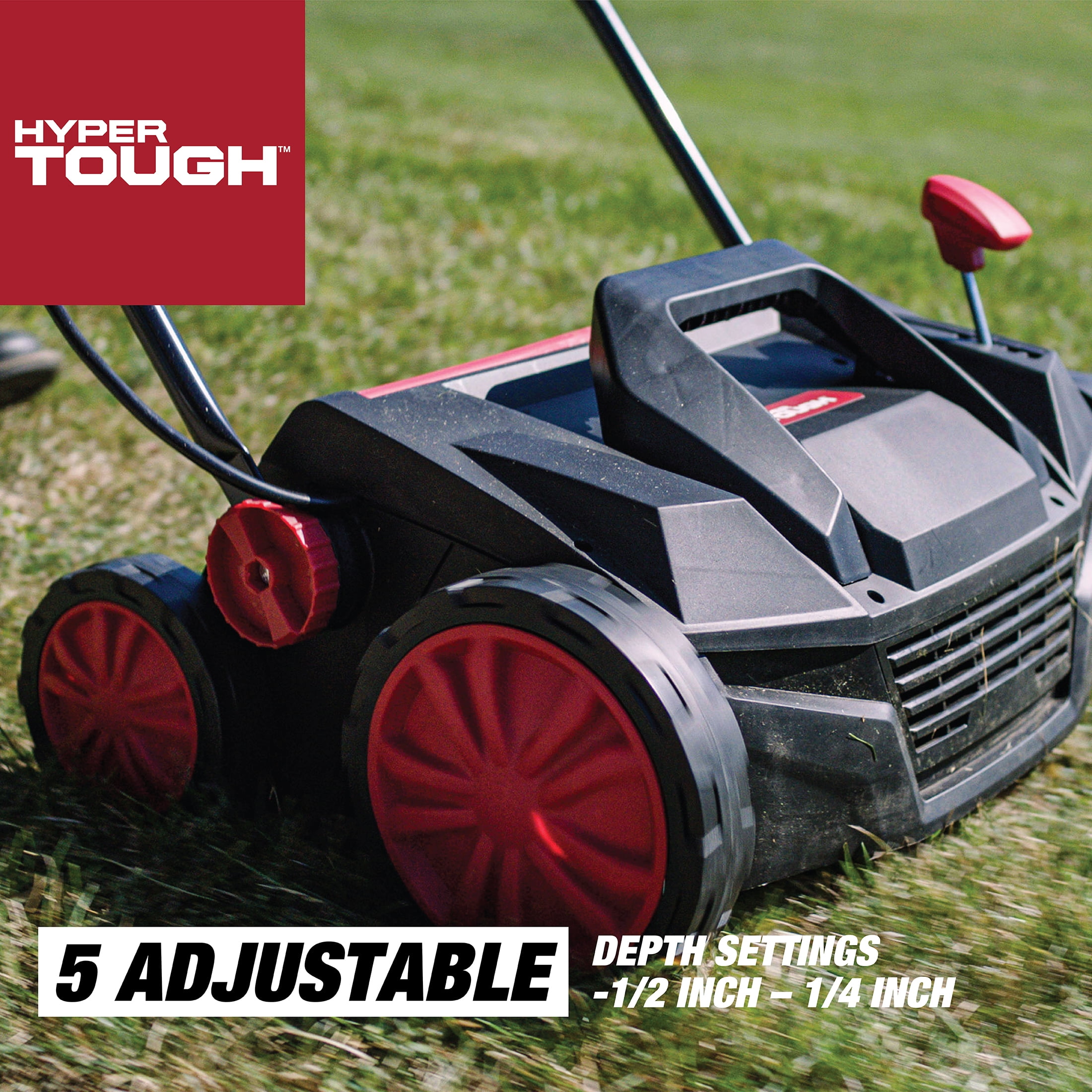 Hyper Tough 15" 13Amp Corded Electric Push Dethatcher/Scarifier Walk-Behind Lawn Mower - Image 4
