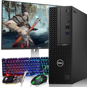 Dell - Refurbished Excellent - OptiPlex Gaming Desktop PC | Intel i5-10th 3.10GHz | 16GB RAM | 256GB SSD | 24" LED | NVIDIA GT 1030 | Wi-Fi | Win11 - Black