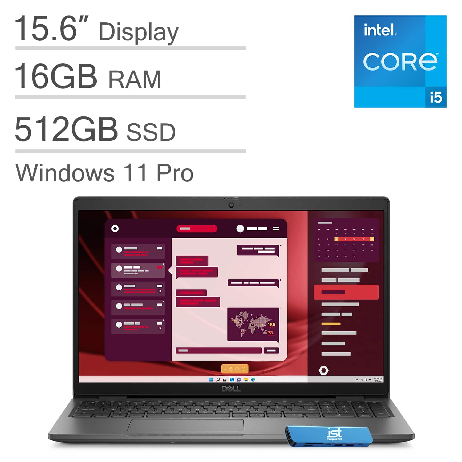 Dell - Refurbished Excellent - Latitude 3550 15.6" FHD Business Laptop - Intel Core i5 with 16GB Memory - 512GB SSD - Backlit - Windows 11 Pro - Gray