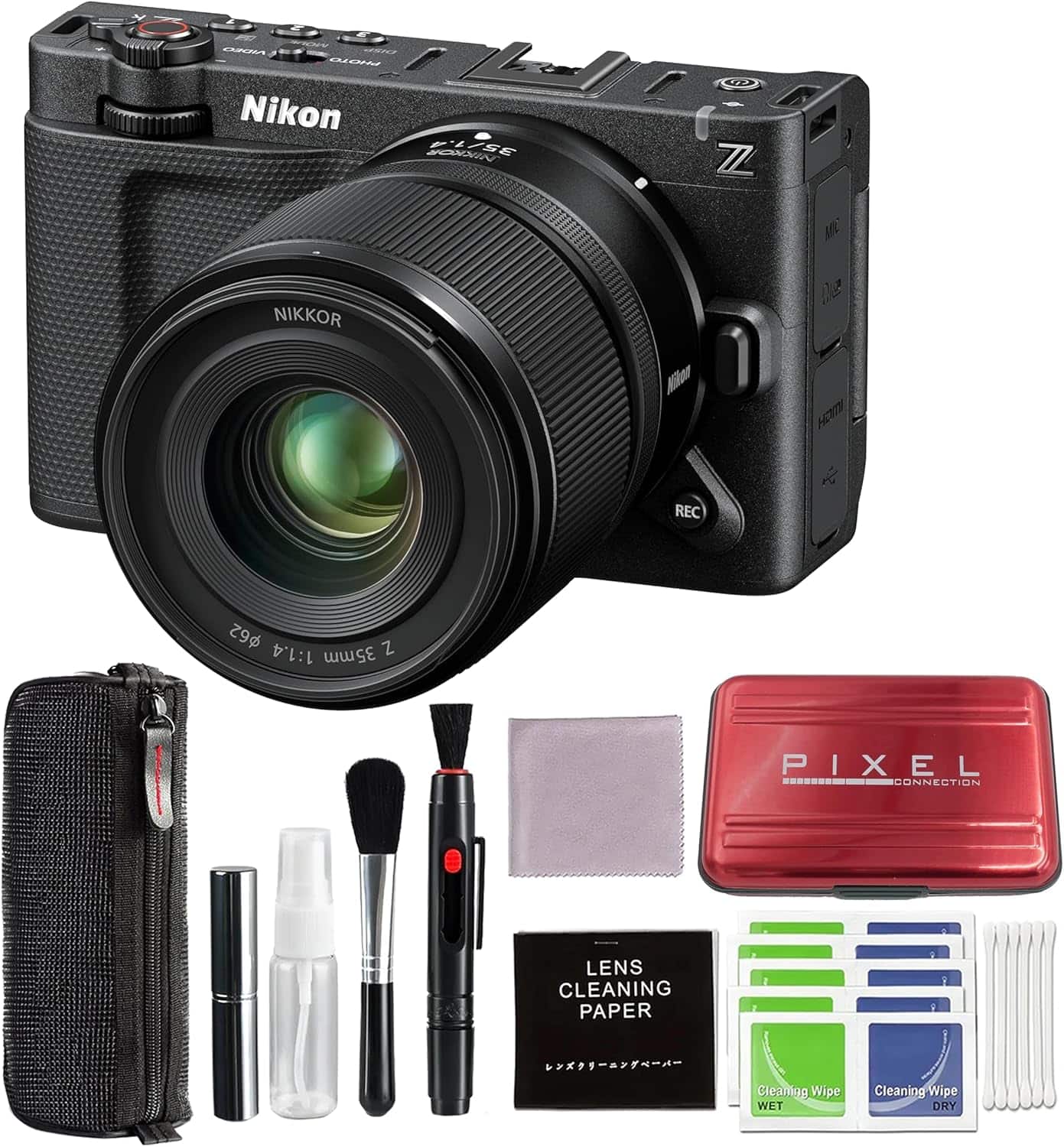 ZR Cinema Camera with 35mm f/1.4 Lens Kit and Advanced Accessories and Travel Bundle | 2042 | Nikon RED Z 6k Camera - Black