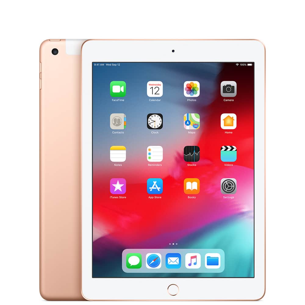 Apple - Refurbished Excellent - iPad 6th gen with Wi-Fi + Cellular - 128GB (Unlocked) - Gold