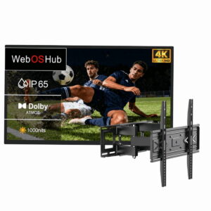 55" Outdoor TV, 4K UHD Smart TV, 1000nits High Brightness IP65 Waterproof, Suitable For Partial Sun, Patio Built-in Voice Assistant & Dolby Atmos