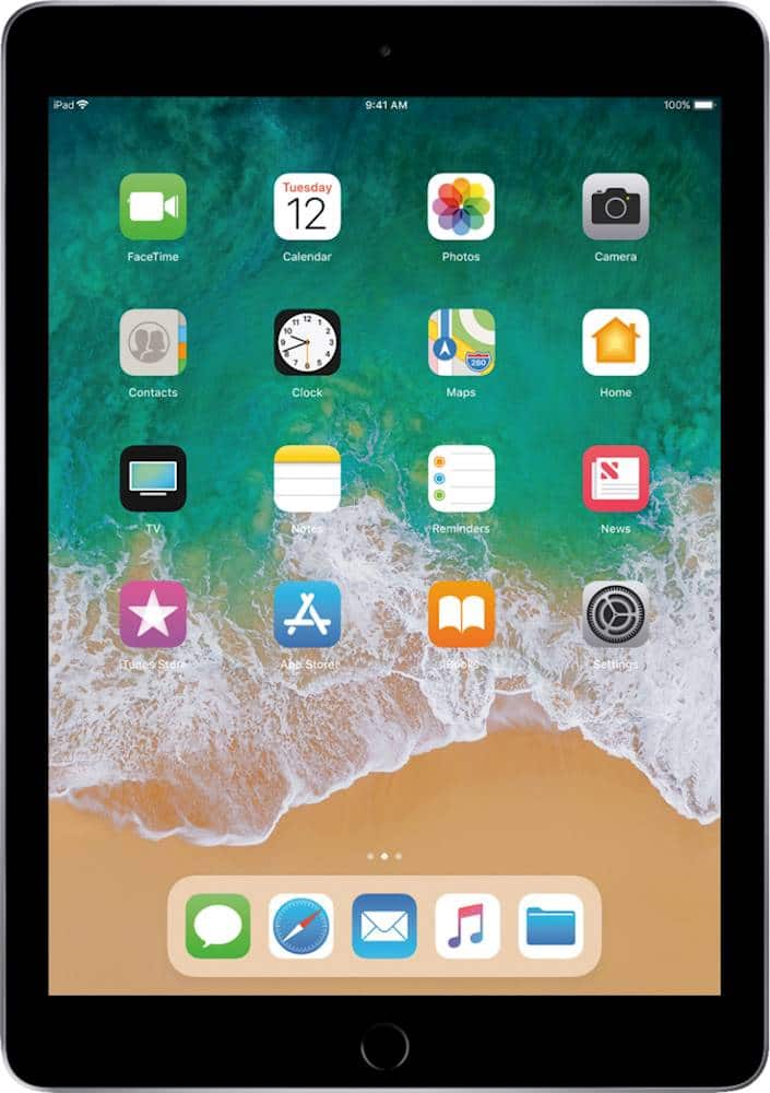Apple - Certified Refurbished iPad (5th Generation) (2017) Wi-Fi - 128GB - Gray