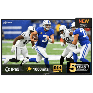 65"Outdoor TV, 4K UHD Smart TV, IP65 Waterproof, Suitable For Partial Sun, PatioBuilt-in Voice Assistant & Dolby Atmos| 360SPB®