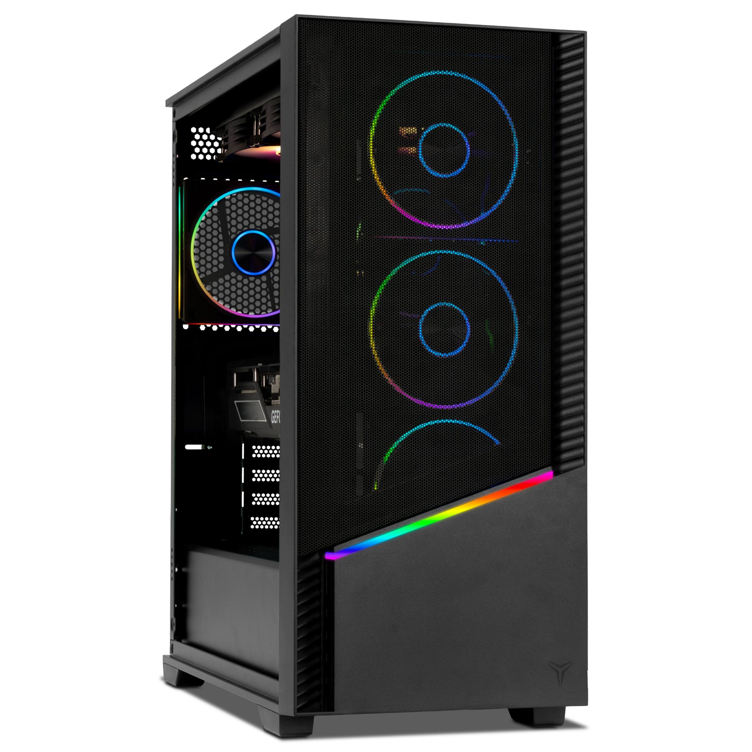 YEYIAN - Gaming PC. AMD Ryzen 7 8700F, NVIDIA RTX 5070, 240mm AIO, 2 TB NVMe, 32GB RAM, 750W. YPA-EL870FC-5701U - Black - Image 2