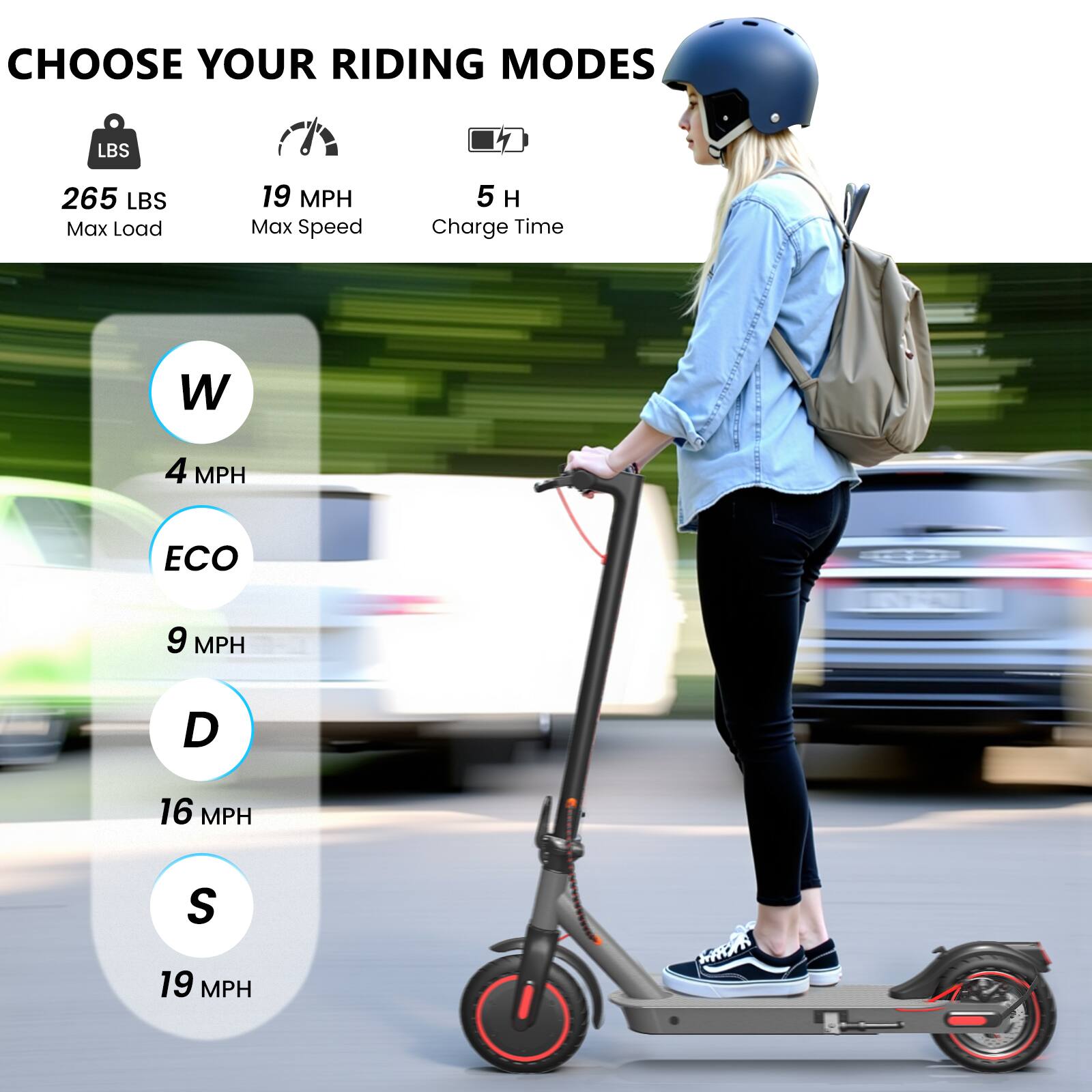 KERDOM - Aluminum Frame Foldable Electric Scooter 23 lbs for Teen Adult, 12 Miles Range Commute Scooter, Dual Braking LED Display - Black - Image 4