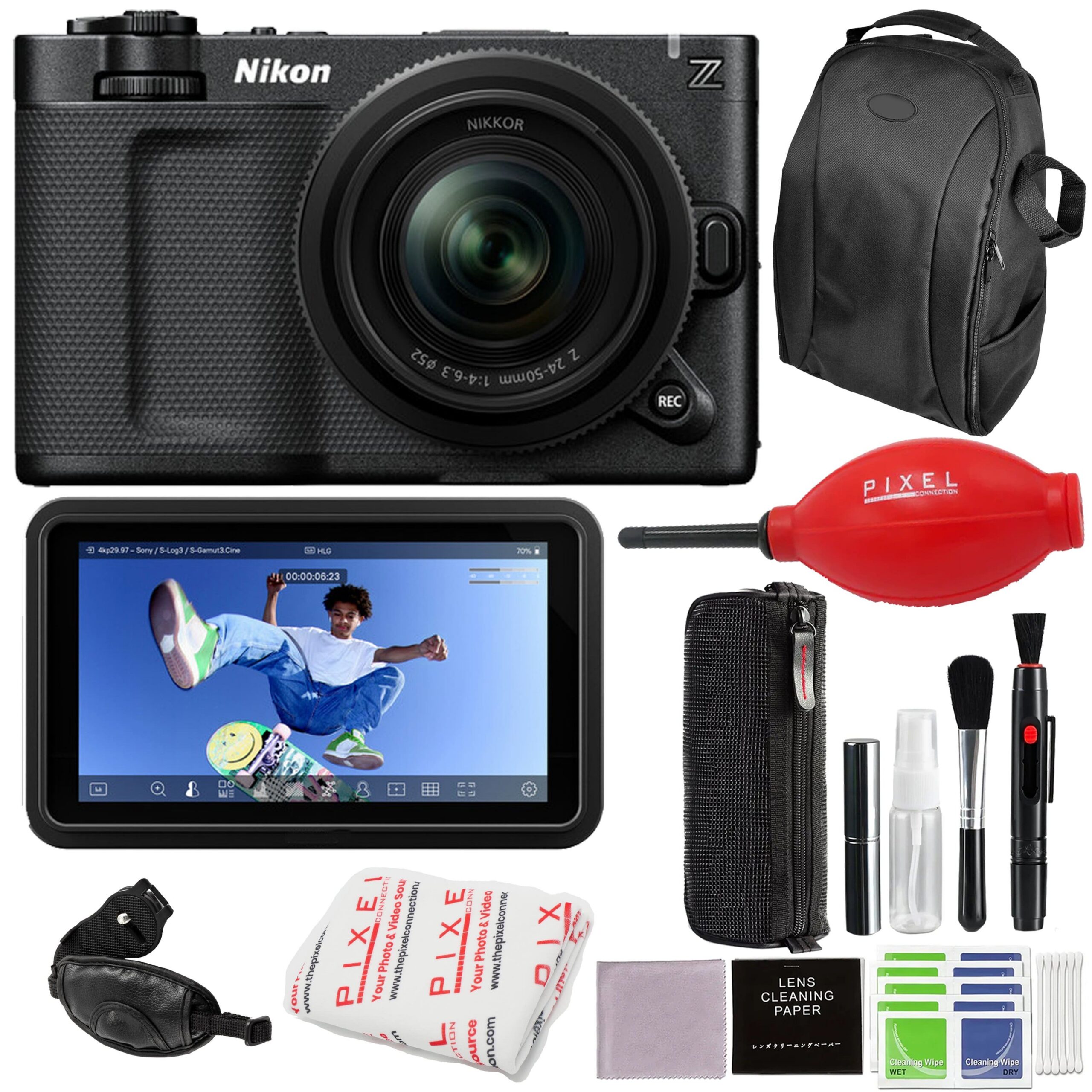 ZR Cinema Camera with 24-50mm f/4-6.3 Lens Kit and Advanced Accessories and Travel Bundle | 2043 | Nikon RED Z 6k Camera - Black