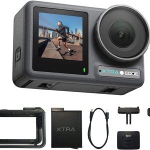 Xtra - Edge Action Camera, 1/1.3" Sensor & 4K Cinematic Video & Stabilization, 52ft Waterproof, 3-Hour Battery, Vlogging Camera - Black
