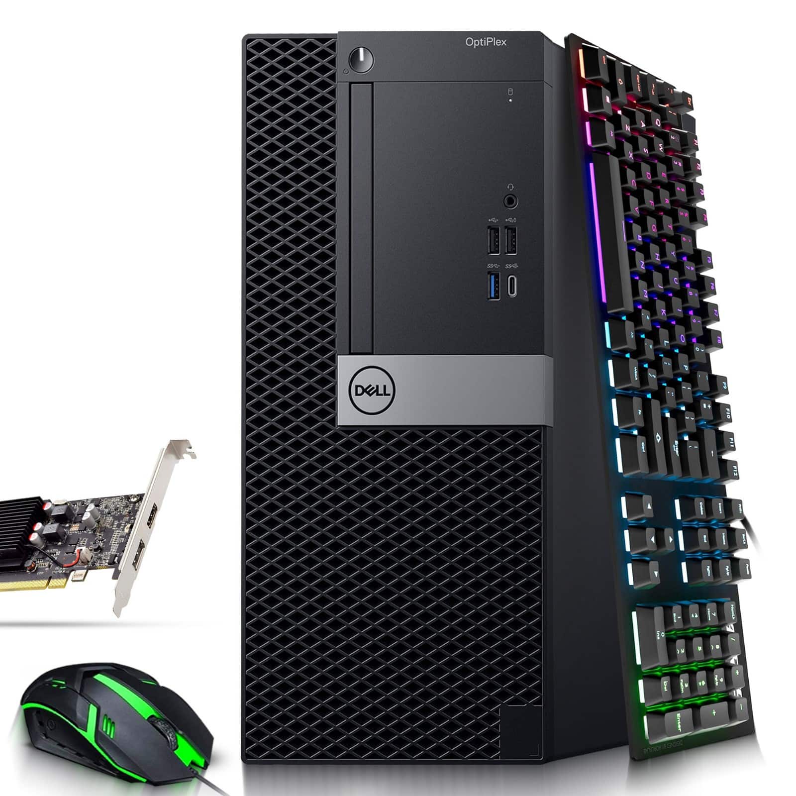 Dell - Refurbished Excellent - OptiPlex Tower Gaming Desktop PC | Intel i5-9th | 16GB DDR4 RAM | 512GB SSD | NVIDIA GTX 1050Ti | Wi-Fi | Windows 11 - Black