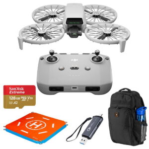 DJI Flip Drone with RC-N3 Remote Controller + Backpack, SD Card + Landing Pad, Card Reader