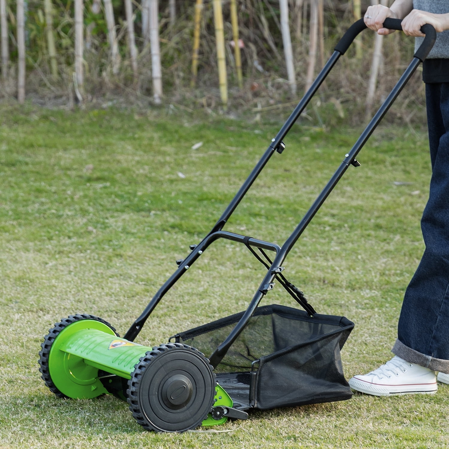 FDW Lawn Mower Grass Cutter Machine, with Collection Box (Push Reel Mower, 12mm to 45mm of Height)