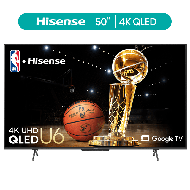 Hisense 50" Class U6H ULED 4K Google TV (50U6H) - QLED, 600 Nits, 240 Motion Rate, Voice Remote