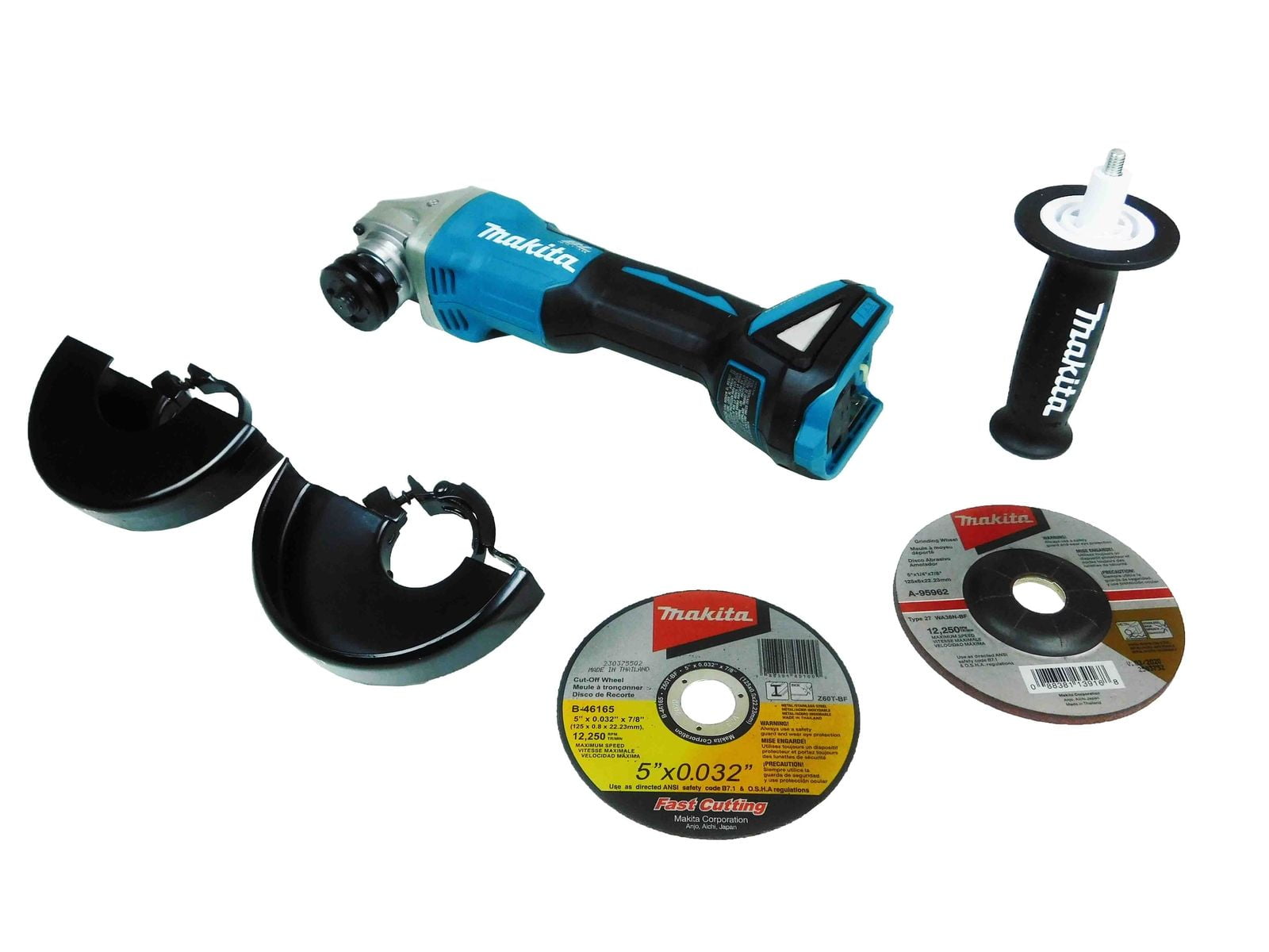 Makita XAG04Z, 18V Cordless 4-1/2" / 5" Brushless Cut-off/Angle Grinder, Power Grinders, 0Ah, 8500 RPM