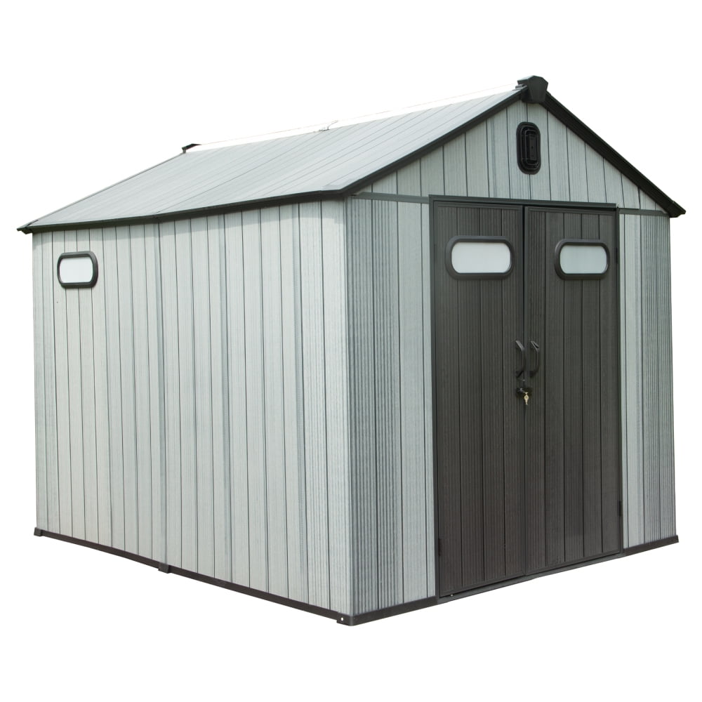 Multi-Purpose 8x10 FT Resin Shed - Waterproof Design Stores Lawn Mowers, Bikes & Patio Furniture Securely
