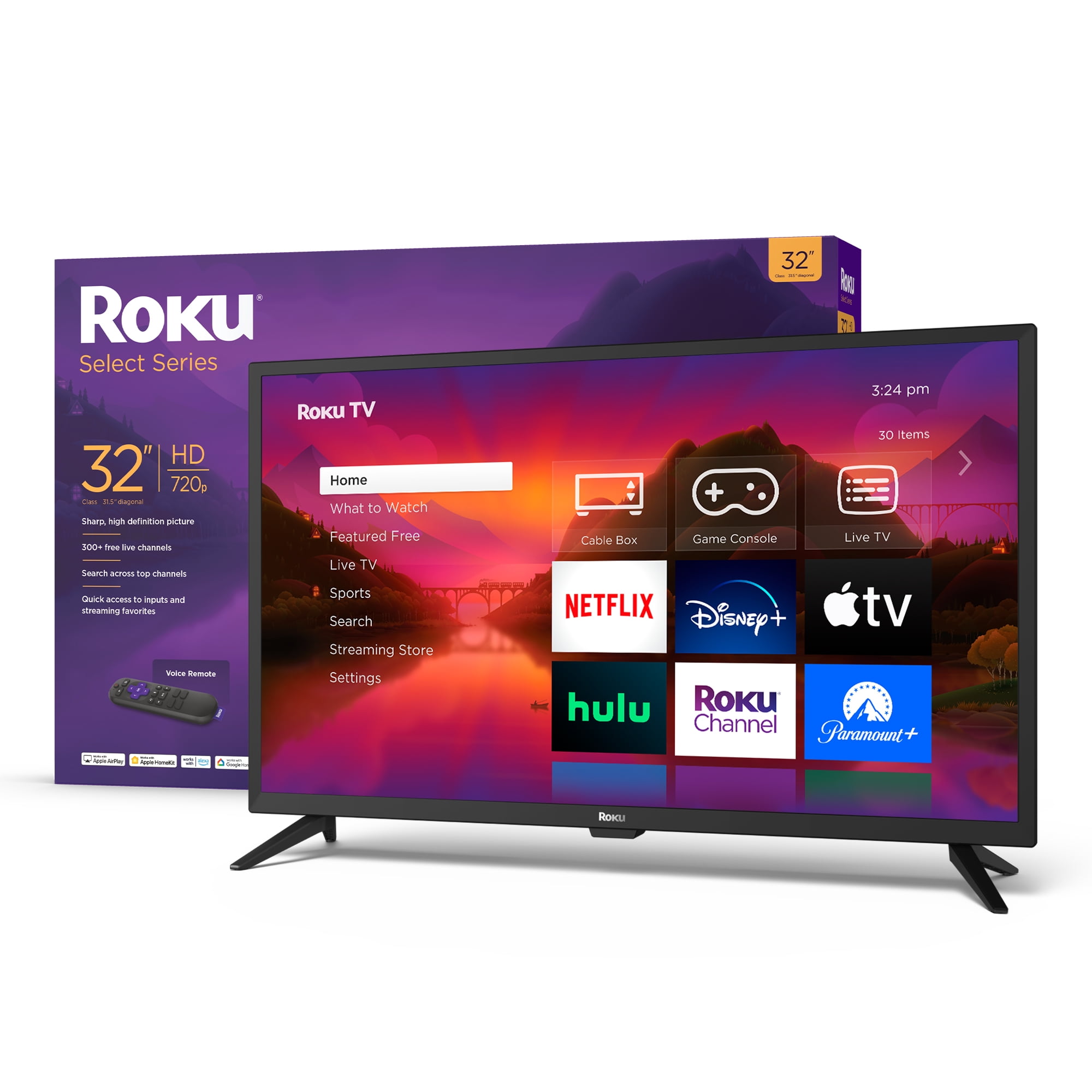 Roku Smart TV – 32-Inch Select Series 720p HD Roku TV with Roku Voice Remote, Bright Picture, Customizable Home Screen