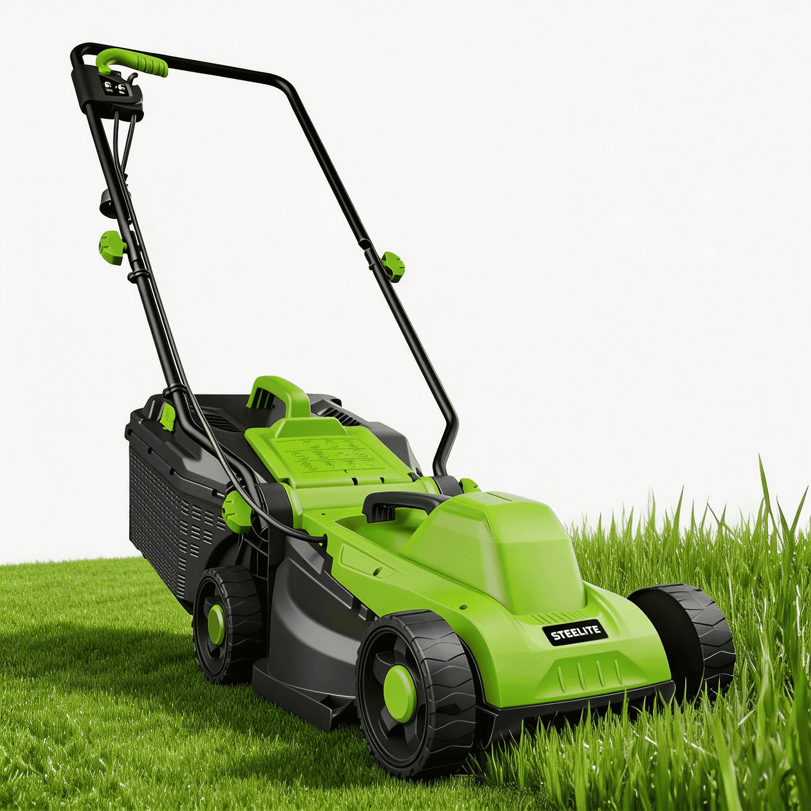 Steelite 13 Inch 11-Amp Corded Electric Lawn Mower, Corded Push Lawn Mower with 5-Position Cutting Height Adjustment,8-Gallon Collection Bag,Lightweight Grass Cutter Machine for Lawn Care