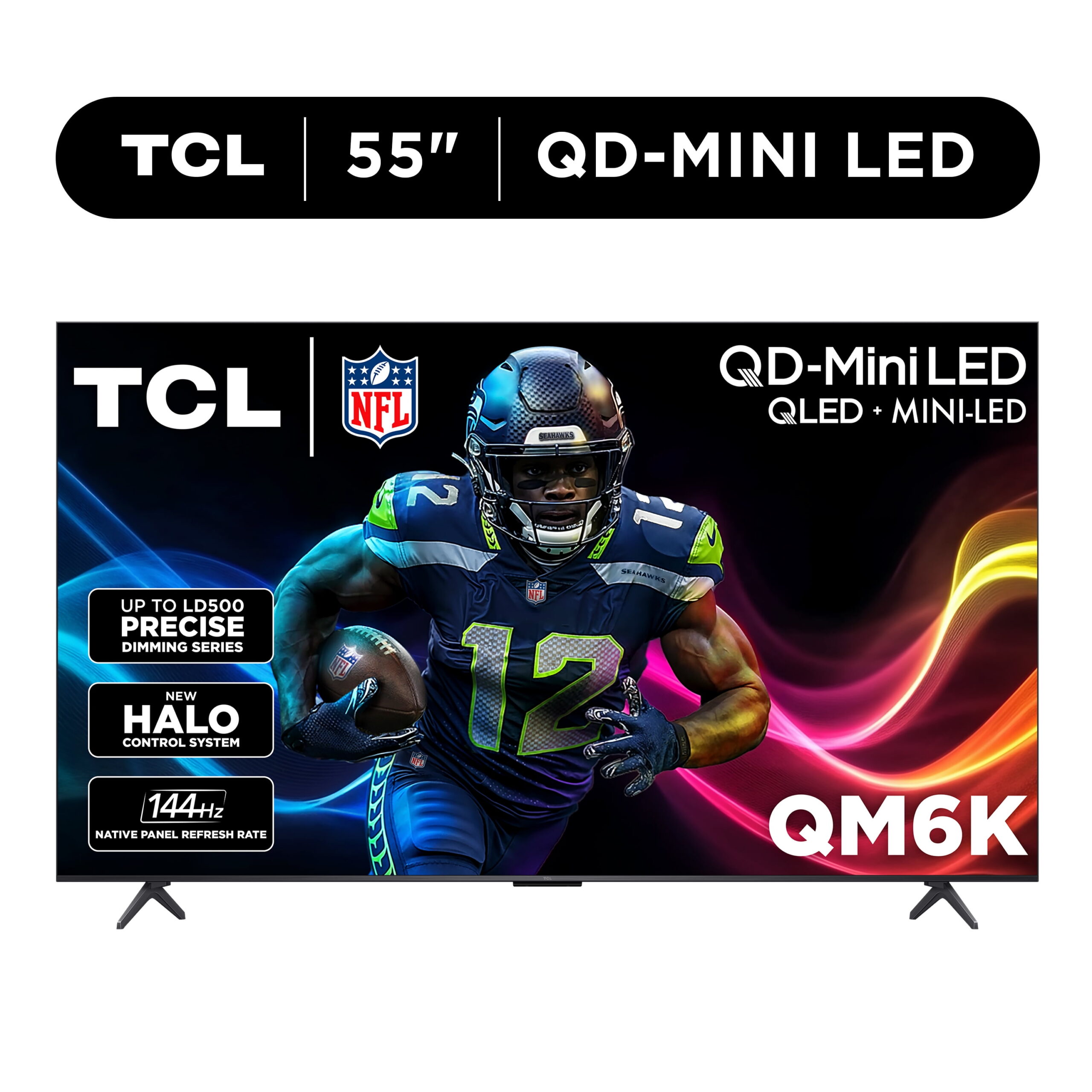 TCL 55" Class QM6K Series QD-Mini LED QLED 4K UHD HDR Smart Google TV (NEW 2025) - 144Hz, Dolby Atmos Onkyo Audio, Halo Control System - 55QM6K