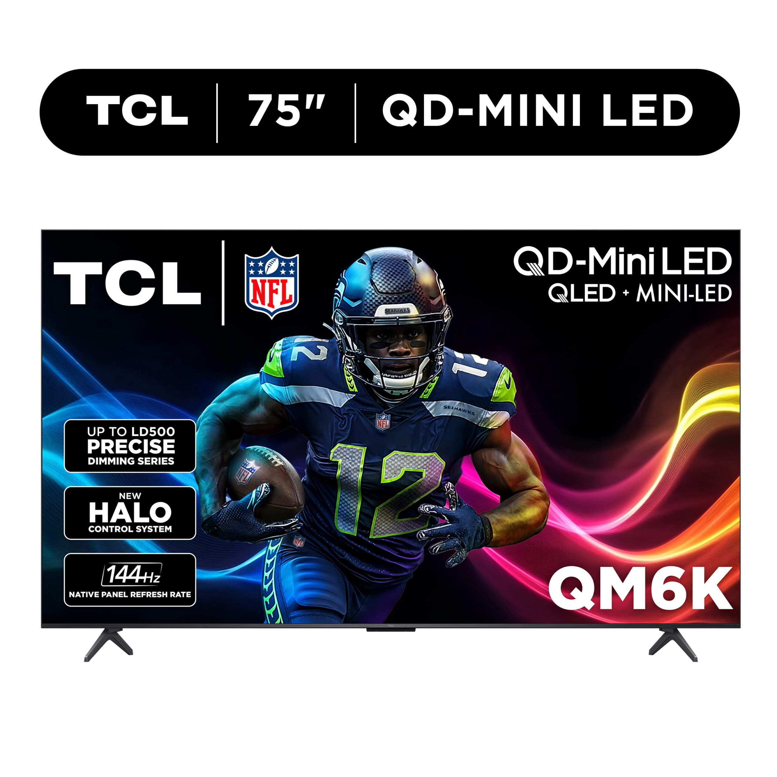 TCL 75" Class QM6K Series QD-Mini LED QLED 4K UHD HDR Smart Google TV (NEW 2025) - 144Hz, Dolby Atmos Onkyo Audio, Halo Control System - 75QM6K