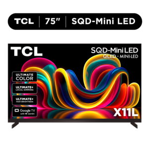 TCL 75” Class X11L Series QLED SQD-Mini LED TV Smart Google TV (NEW 2026) - Deep Color System with Super QLED, Up to LD20000 Precise Dimming Series, Up to HDR10000 Peak Nits, UltraThin Depth - 75X11L