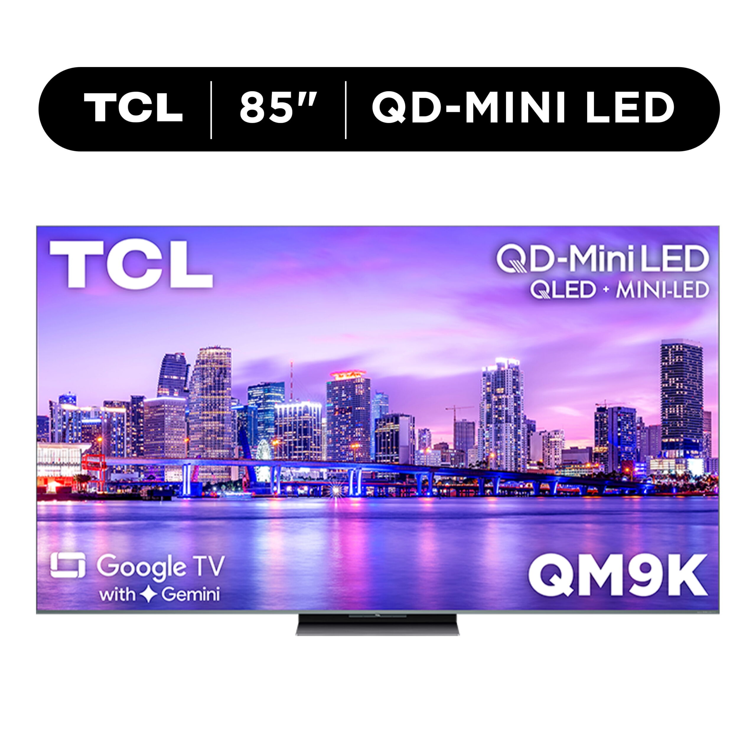 TCL 85" Class QM9K Series QD-Mini LED QLED 4K UHD Smart Google TV with Gemini (NEW 2025) - 144Hz, Local Dimming, CrystGlow WHVA Panel - 85QM9K