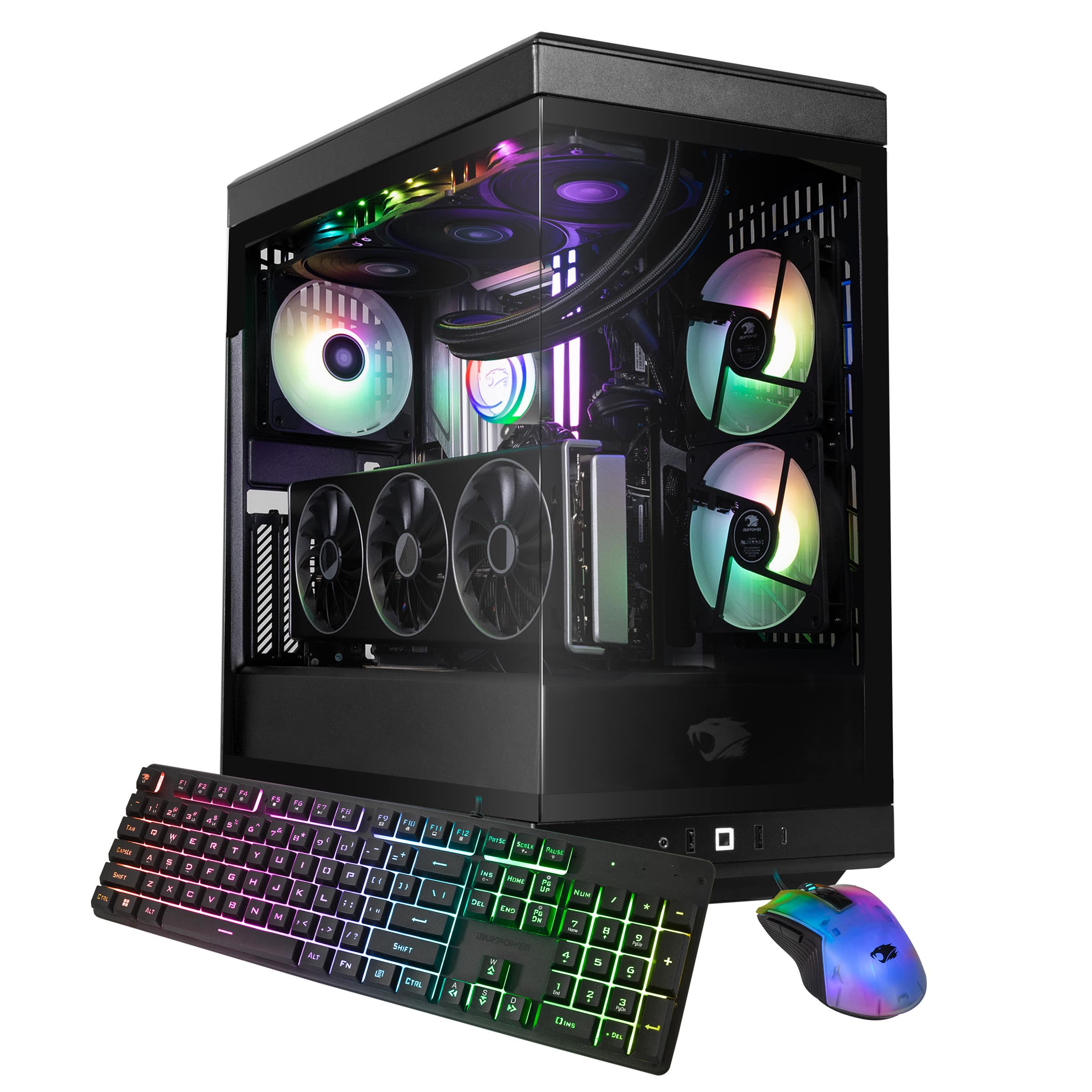 iBUYPOWER - Y40 PRO Gaming Desktop PC - AMD Ryzen 9 9900X, NVIDIA GeForce RTX 5080 16GB, 32GB DDR5 RGB,2TB NVMe - Black
