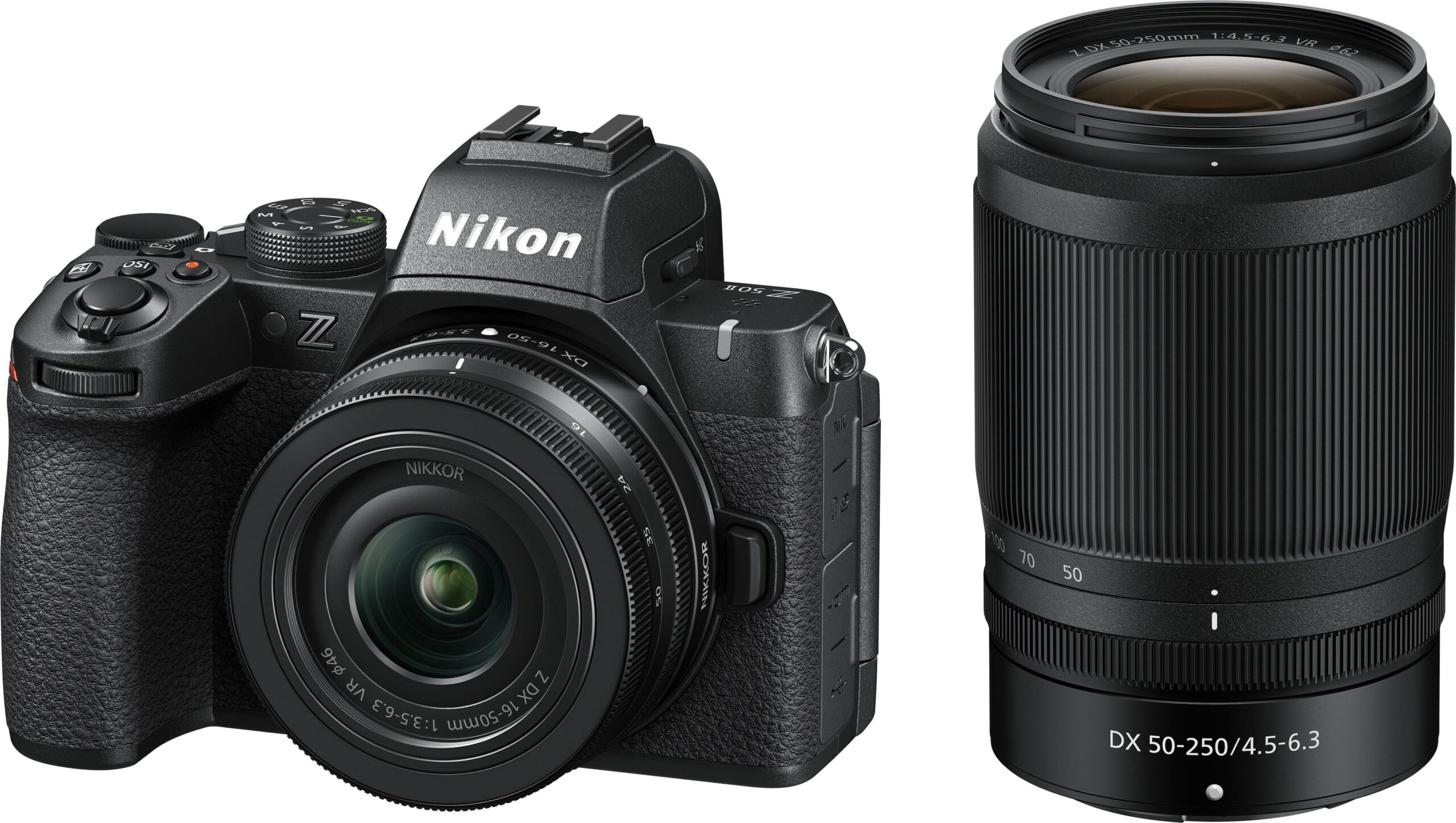 Nikon - Z50II Mirrorless Camera Two Lens Kit with NIKKOR Z DX 16-50mm f/3.5-6.3 VR and NIKKOR Z DX 50-250mm f/4.5-6.3 VR Lenses - Black