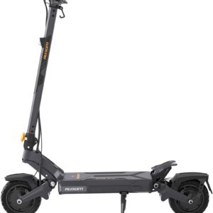 Ausom - DT2 Pro Foldable Electric Scooter w/ 71 mi Max Operating Range & 19 mph Max Speed, Dual 1100W Motors, 297 lbs Max Load - Gray/Yellow