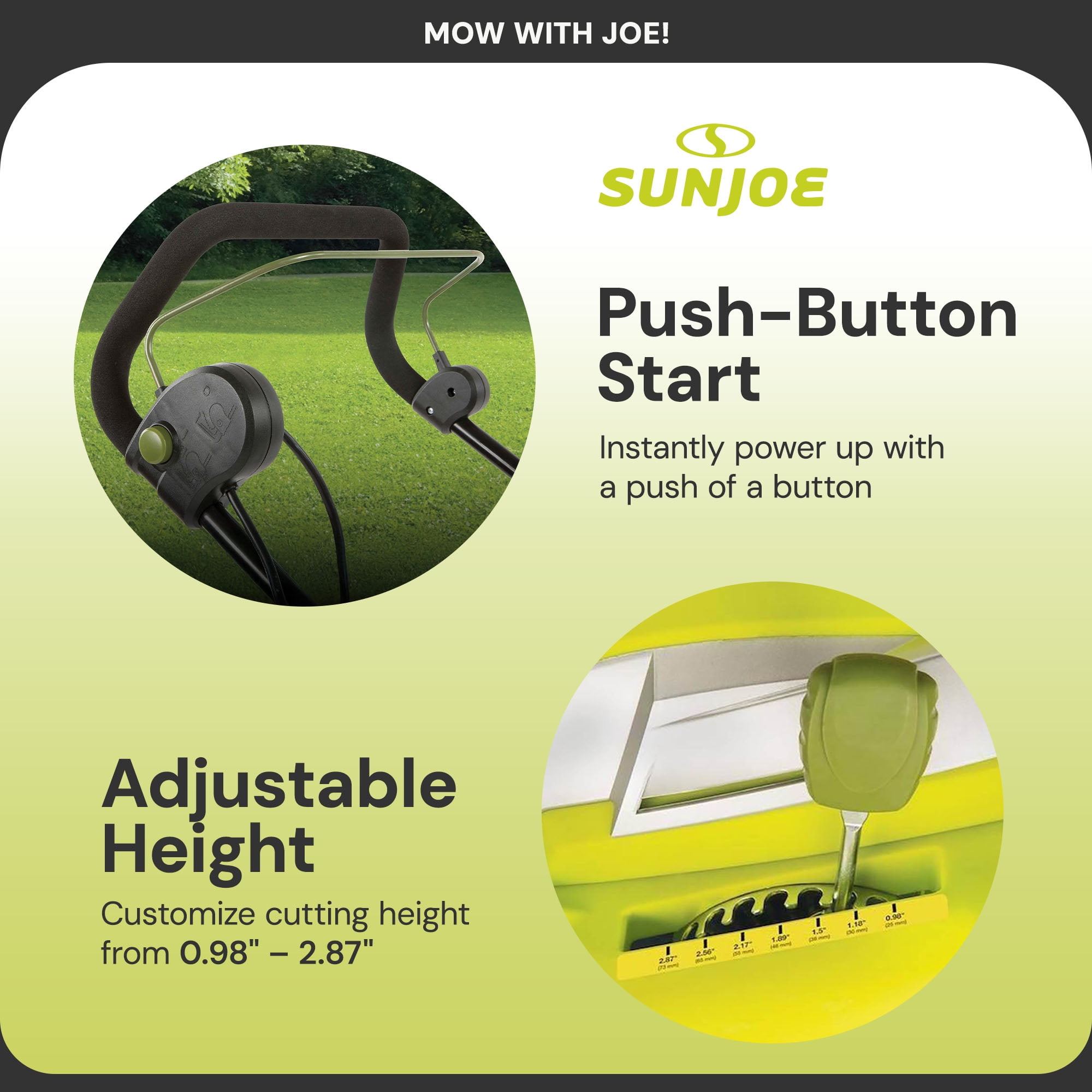 Sun Joe Push Lawn Mower and Mulcher, 17" Electric Walk Behind Grass Cutter, SUJ-MJ403E - Image 5