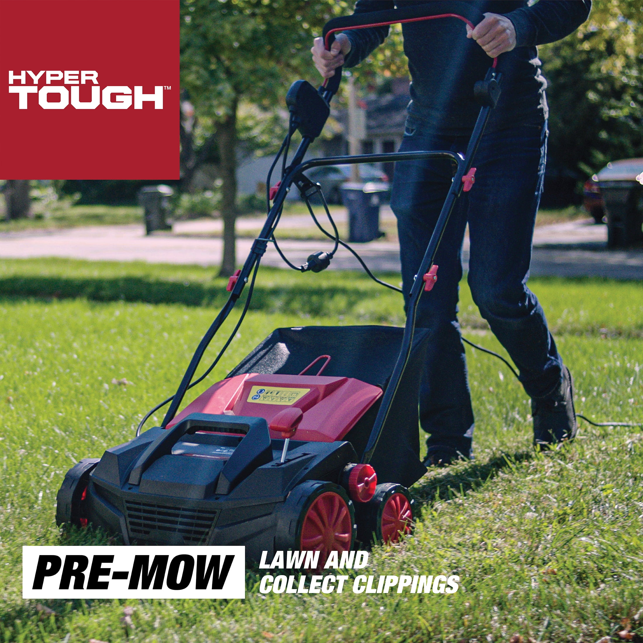 Hyper Tough 15" 13Amp Corded Electric Push Dethatcher/Scarifier Walk-Behind Lawn Mower - Image 3