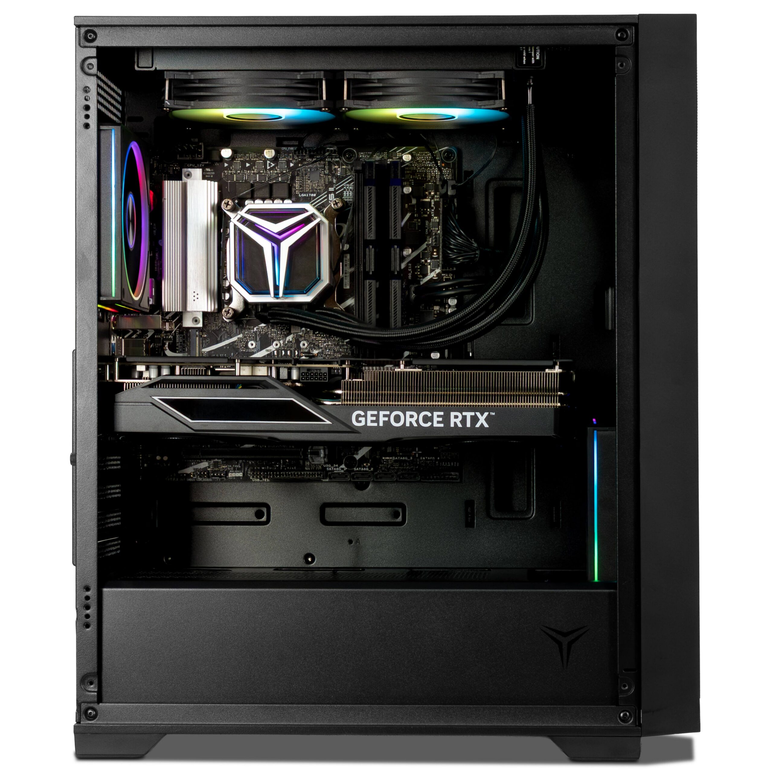 YEYIAN - Gaming PC. AMD Ryzen 7 8700F, NVIDIA RTX 5070, 240mm AIO, 2 TB NVMe, 32GB RAM, 750W. YPA-EL870FC-5701U - Black - Image 3