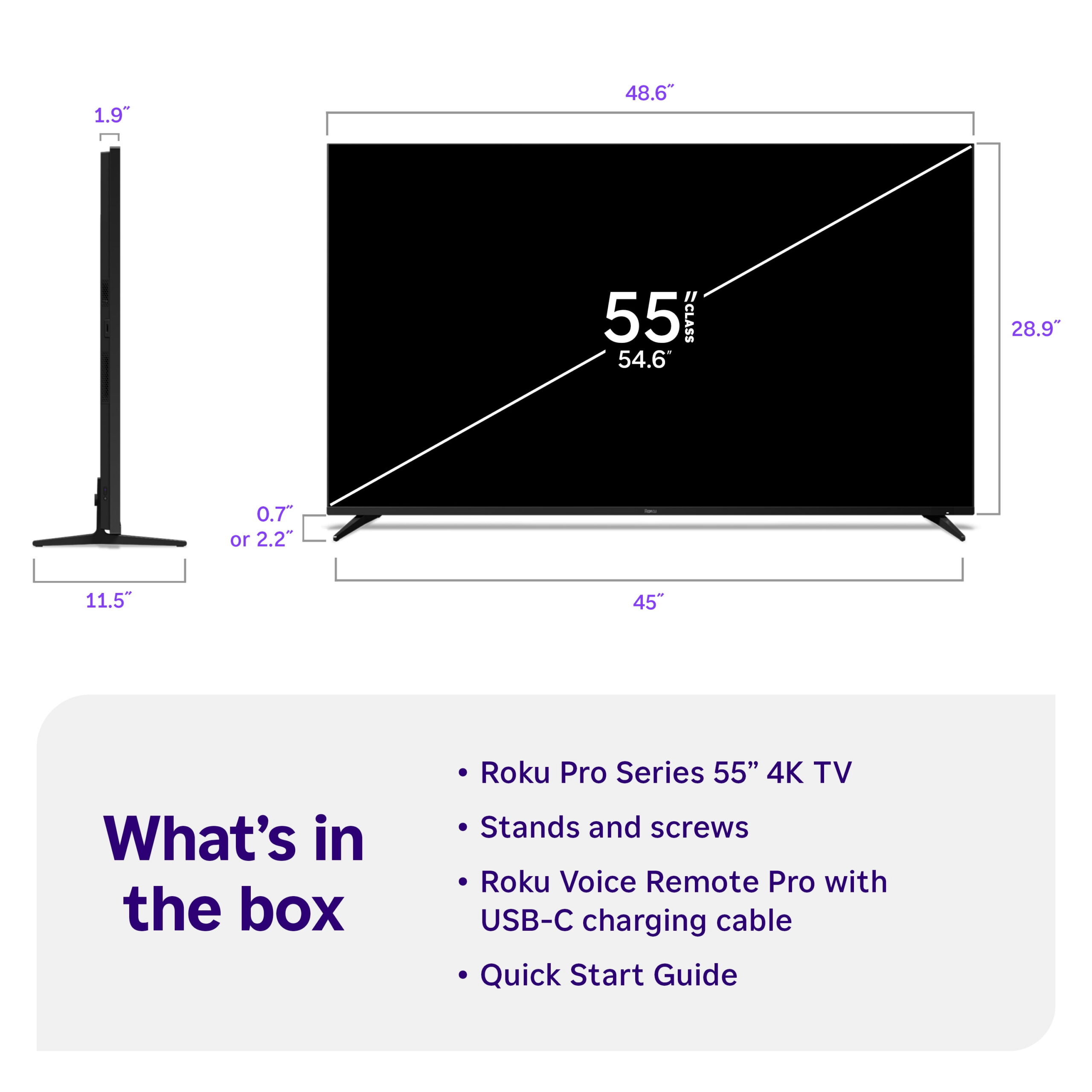 Roku Smart TV 2025 – 55- Inch Pro Series, 4K QLED Mini-LED TV – Roku TV with Backlit Voice Remote Pro - Image 11