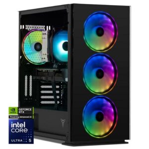 YEYIAN - YARI Gaming PC - Intel Ultra 5 225F, RTX 5070, 32GB DDR5, 1TB SSD, AI, RGB, Win 11 - Black