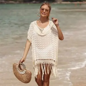 Women’s Tassel-Trim Beach Dress Stylish Lightweight Summer Blouse